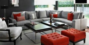 Bellísimas Salas Decoradas en Gris y Rojo