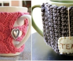 15 Ideas y Molde para Elaborar Cubre Tazas a Crochet