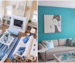 Salas Modernas en Azul y Blanco (13 Ideas)