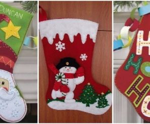 Botas Navideñas con Fieltro (15 Ideas)