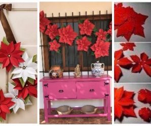 Flores de Noche Buena Hechas con papel